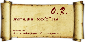 Ondrejka Rozália névjegykártya